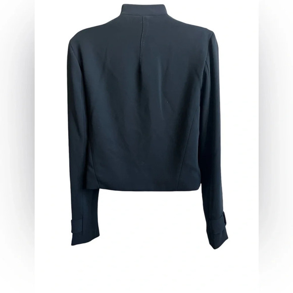 Rachel Roy RACHEL Black Mock Neck Moto Jacket Blazer, Size 4 - Picture 7 of 10